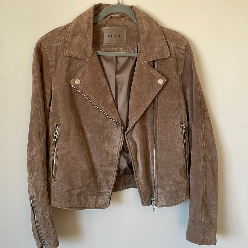 Blank NYC taupe beige Moto jacket size medium